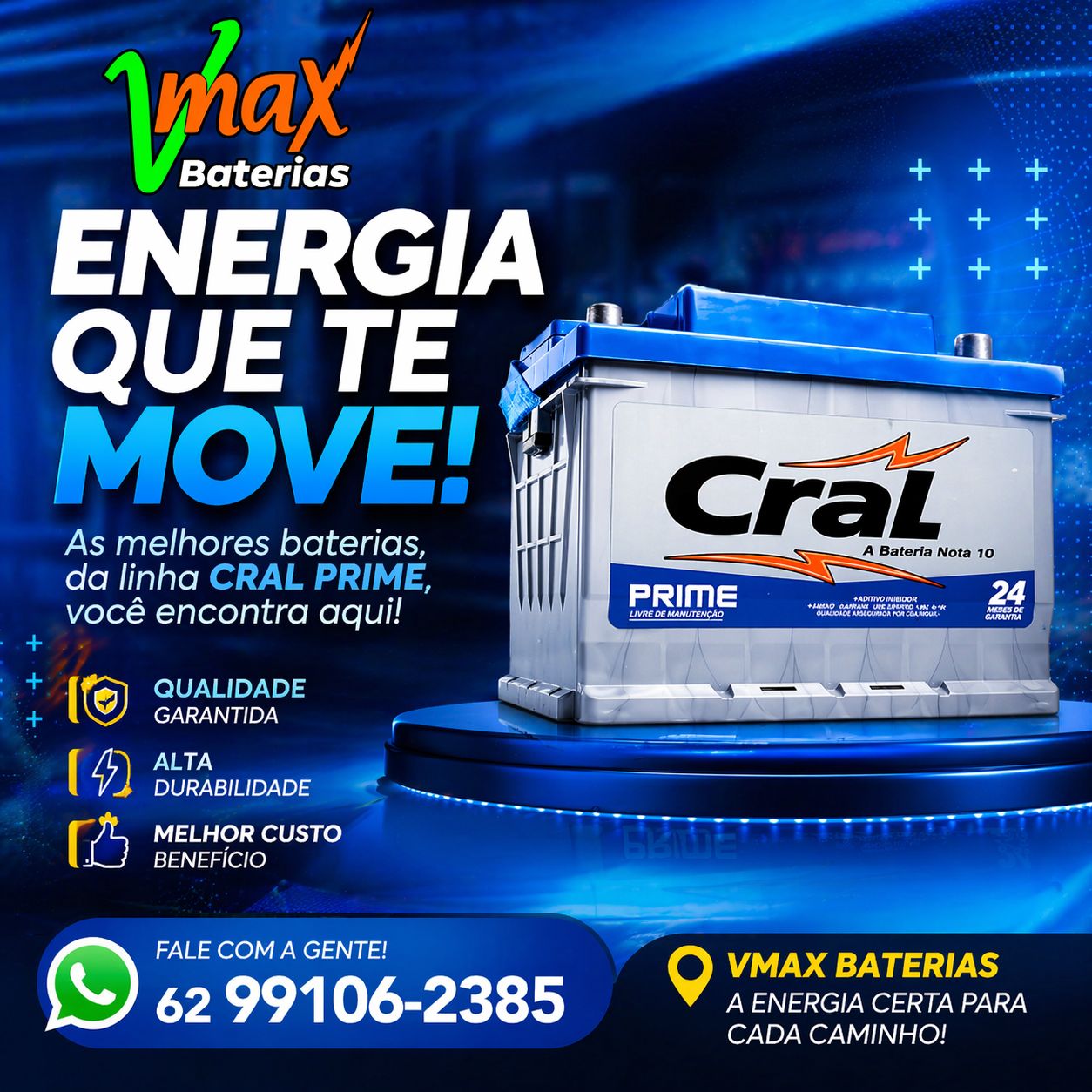 Linha CRAL Prime na VMax Baterias
