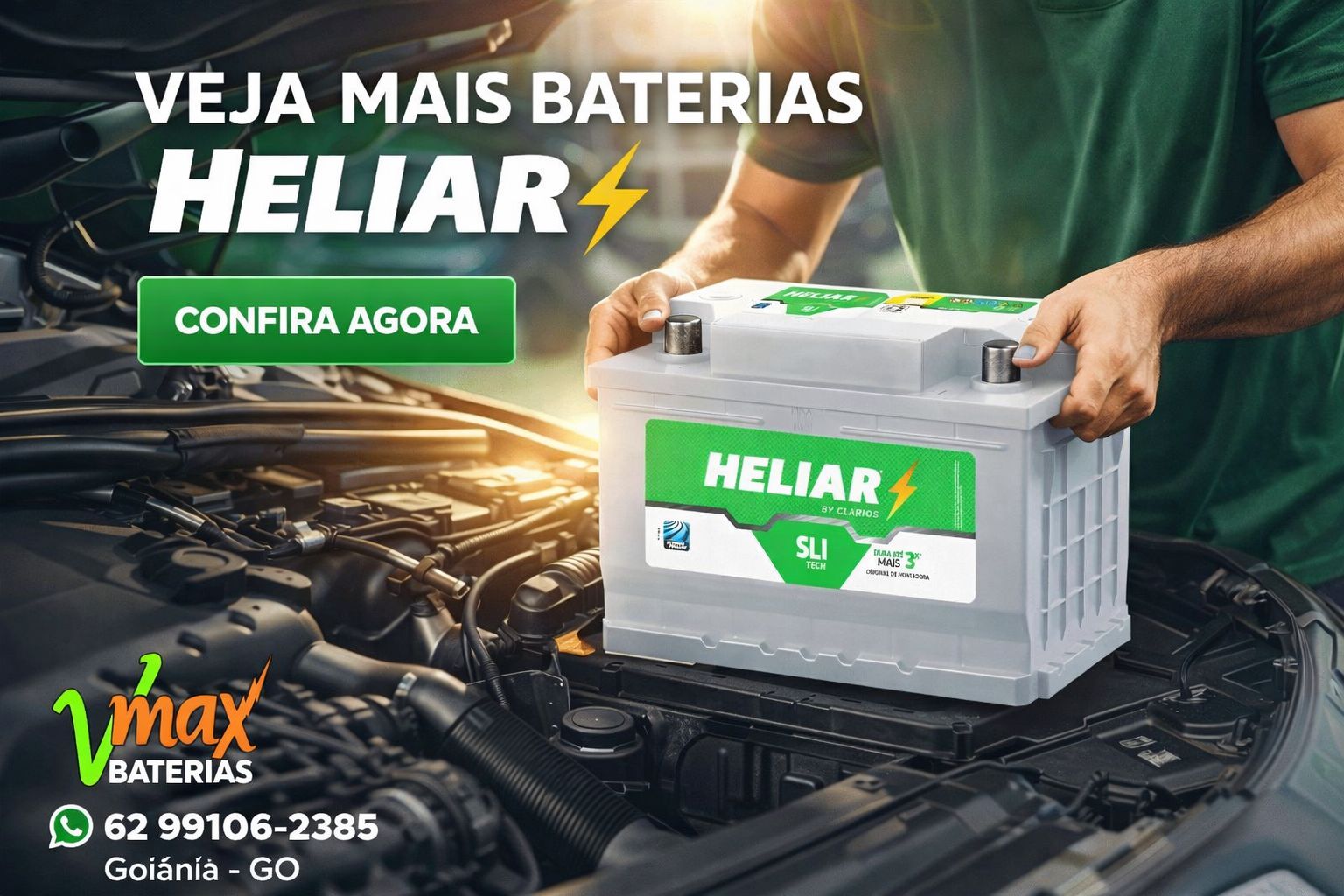 Linha Heliar disponível na VMax Baterias