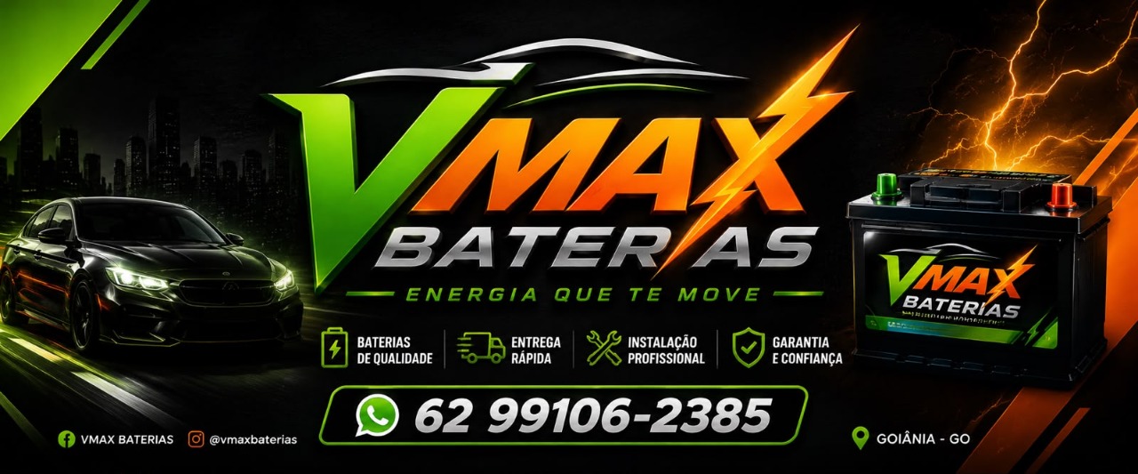 VMax Baterias, energia que te move, baterias de qualidade, entrega rápida, instalação profissional, garantia e confiança em Goiânia