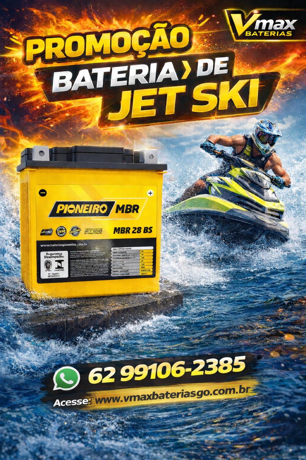 Promoção de bateria para jet ski da VMax Baterias